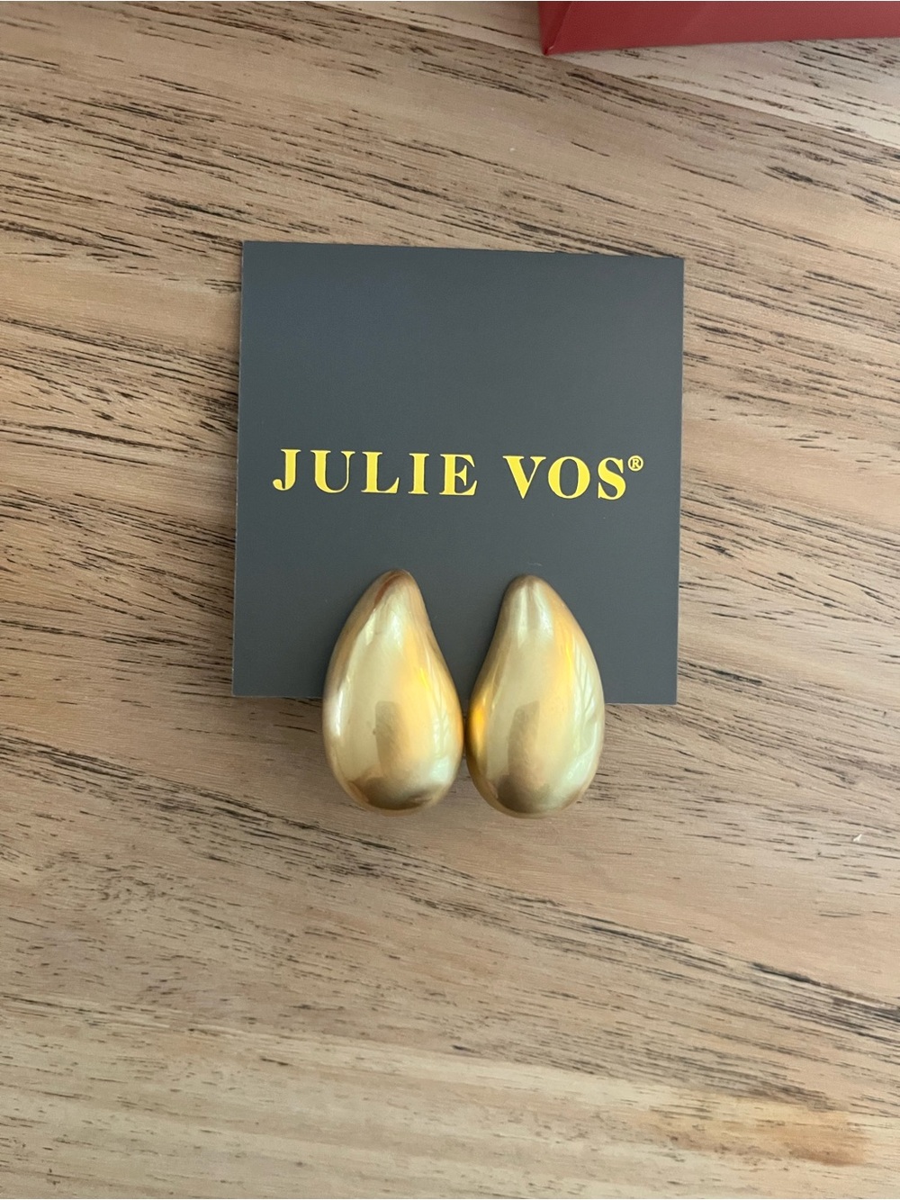 Julie Vos Gold Teardrop Dome Earrings